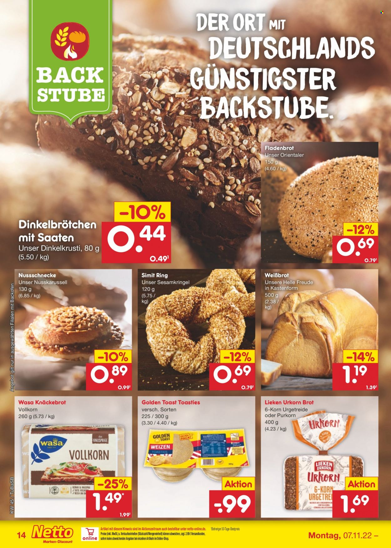 Netto Marken-Discount Prospekte  - 7.11.2022 - 12.11.2022. Seite 14