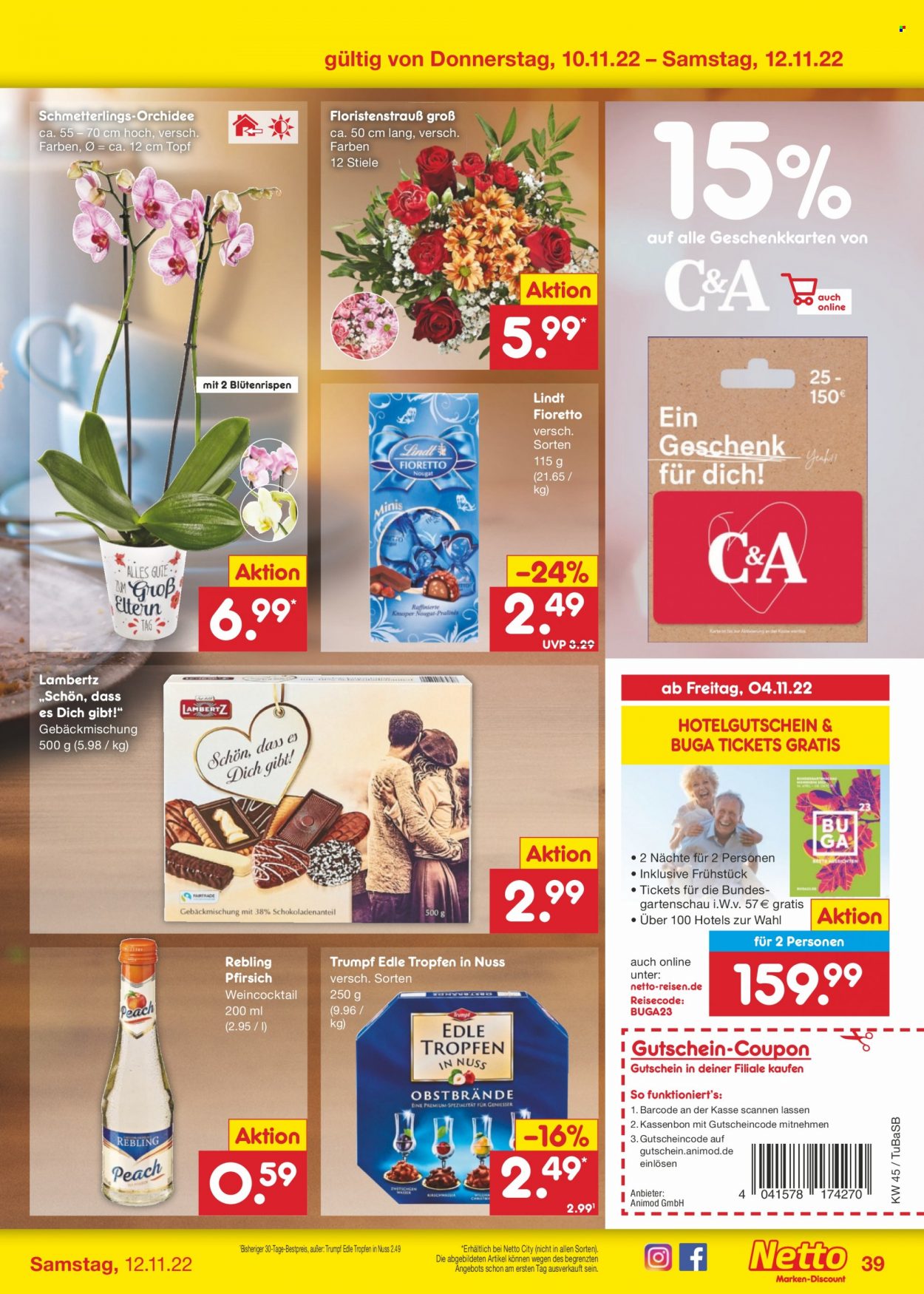 Netto Marken-Discount Prospekte  - 7.11.2022 - 12.11.2022. Seite 39