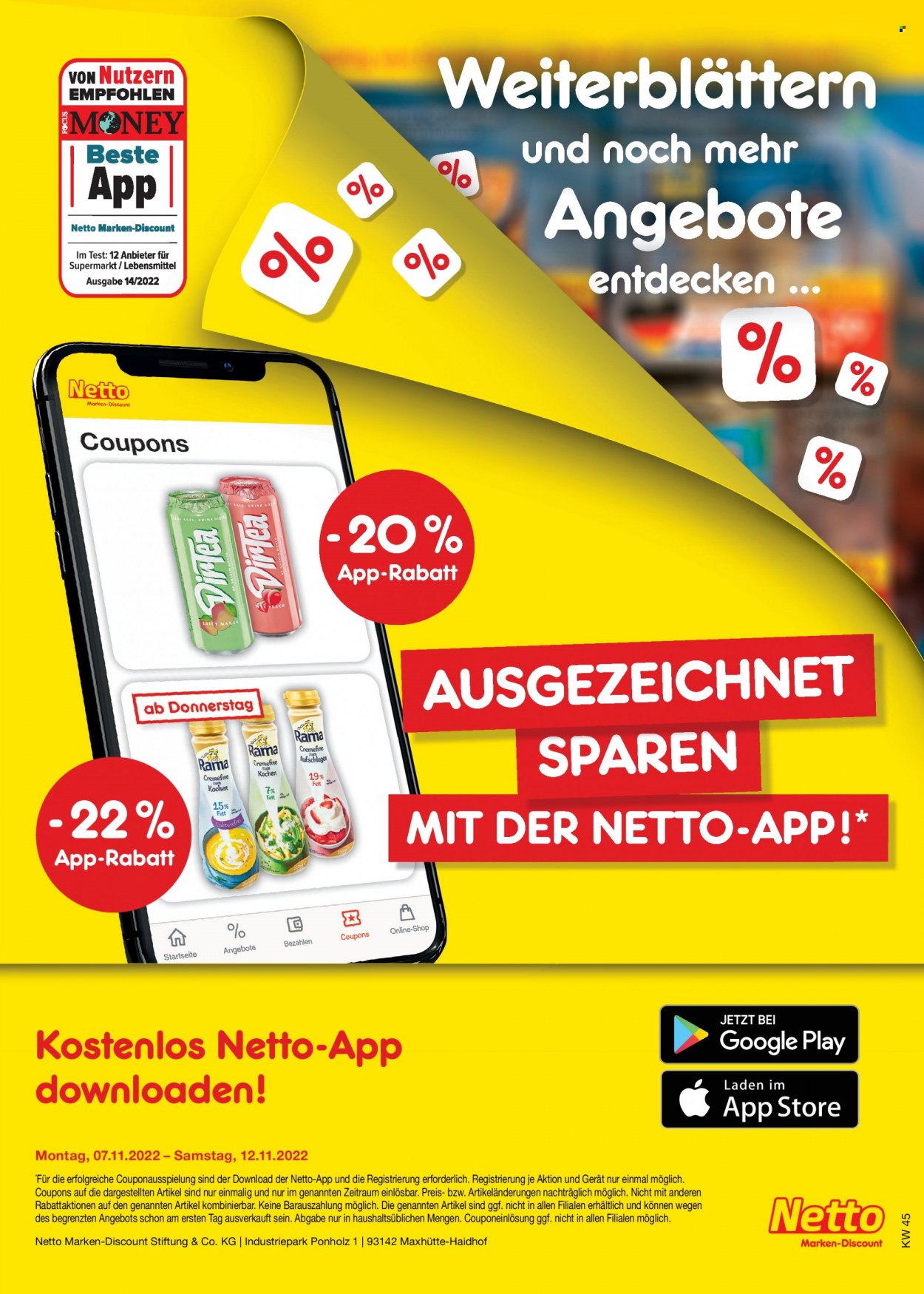 Netto Marken-Discount Prospekte  - 7.11.2022 - 12.11.2022. Seite 45