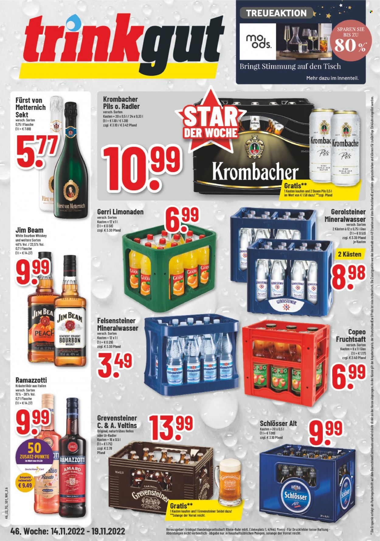 trinkgut Prospekte  - 14.11.2022 - 19.11.2022. Seite 1