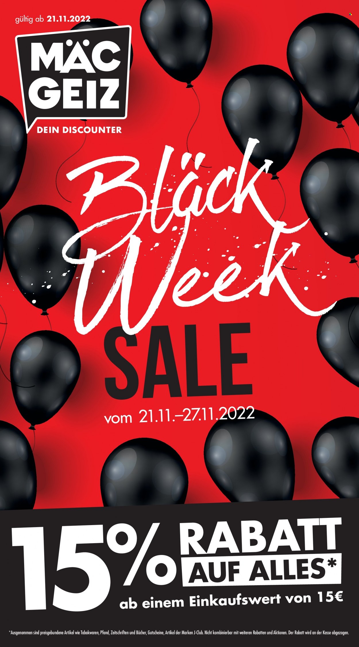 Mäc-Geiz Prospekte  - 21.11.2022 - 27.11.2022. Seite 1