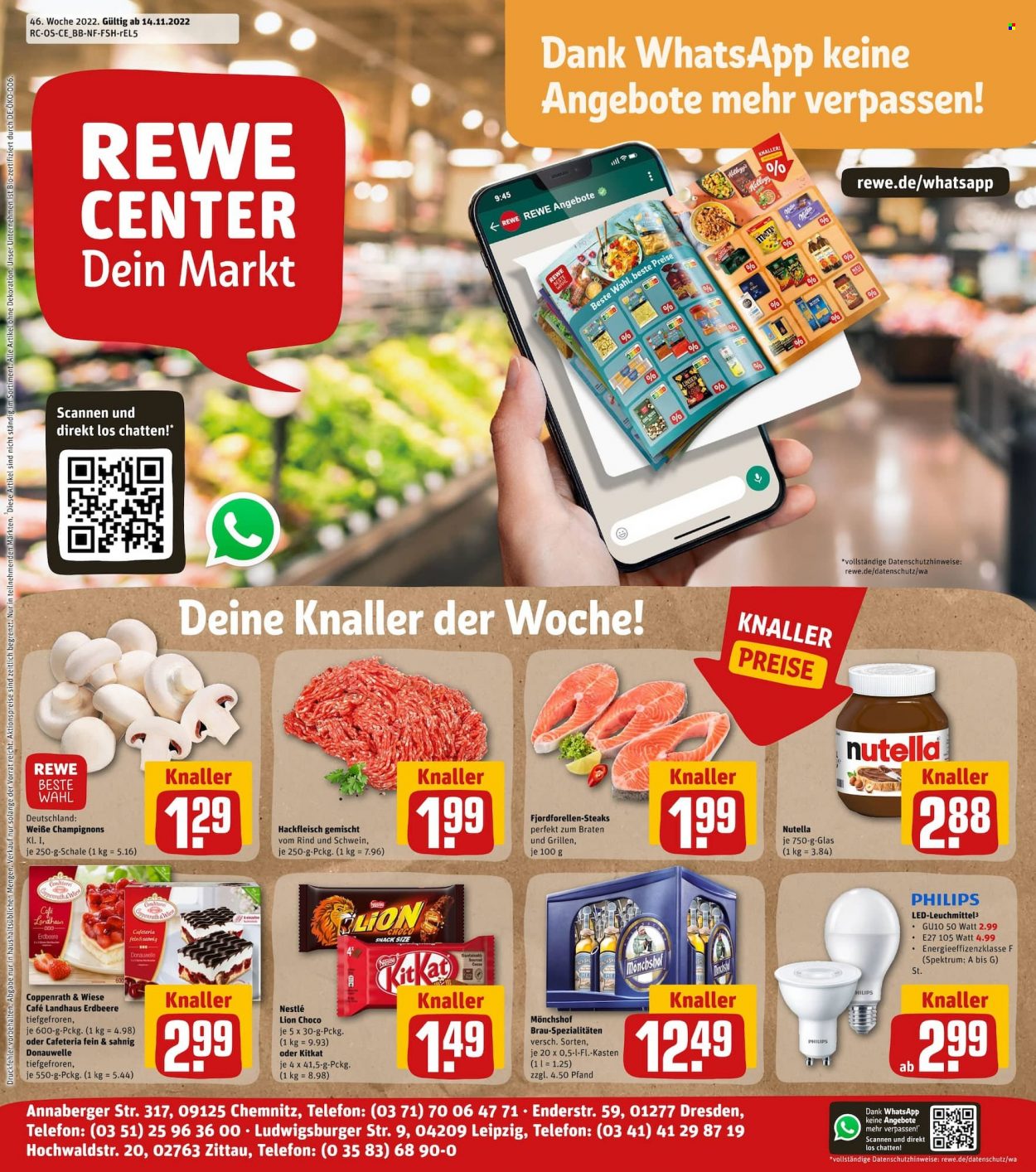 REWE Prospekte  - 14.11.2022 - 19.11.2022. Seite 1
