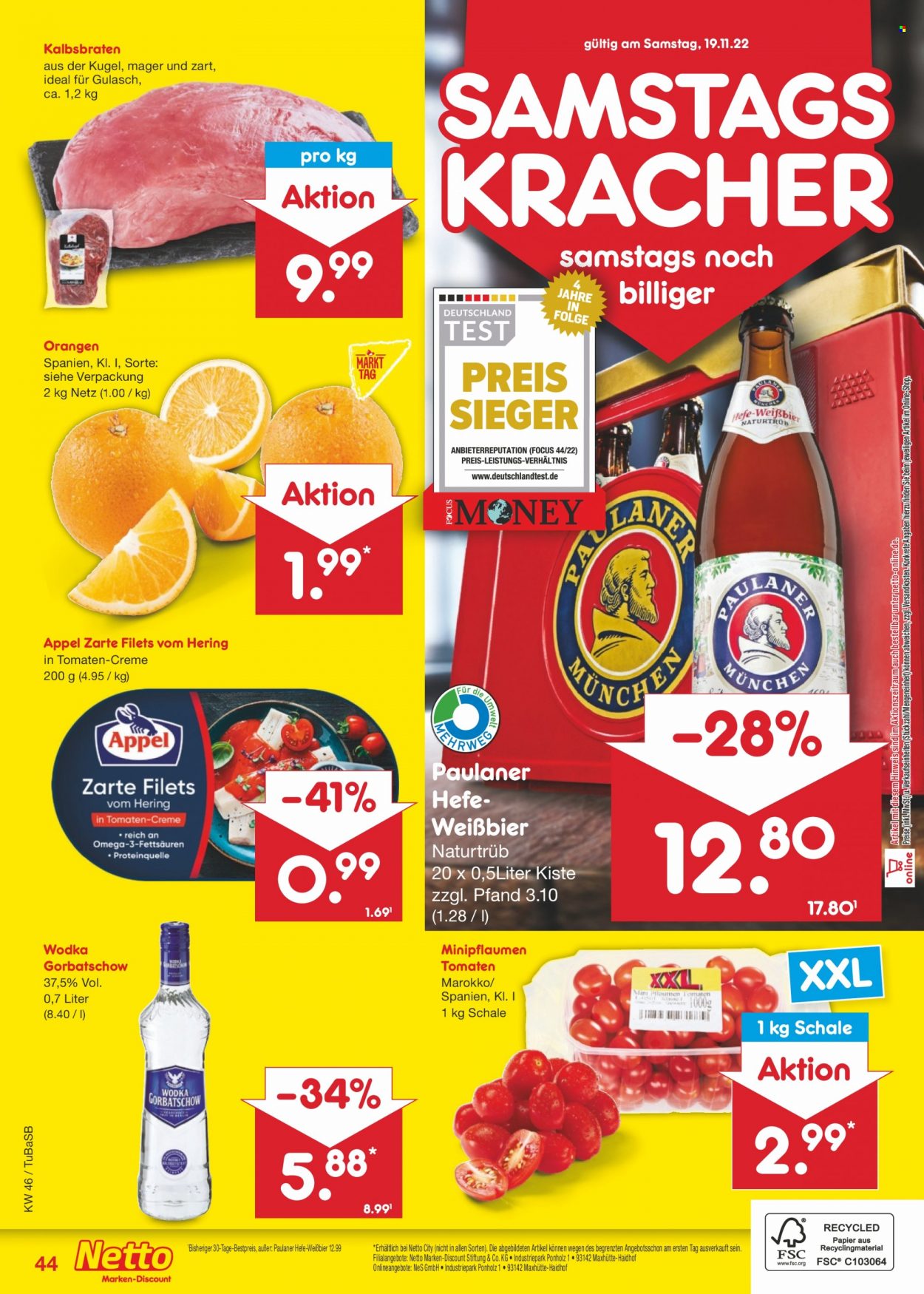 Netto Marken-Discount Prospekte  - 14.11.2022 - 19.11.2022. Seite 44