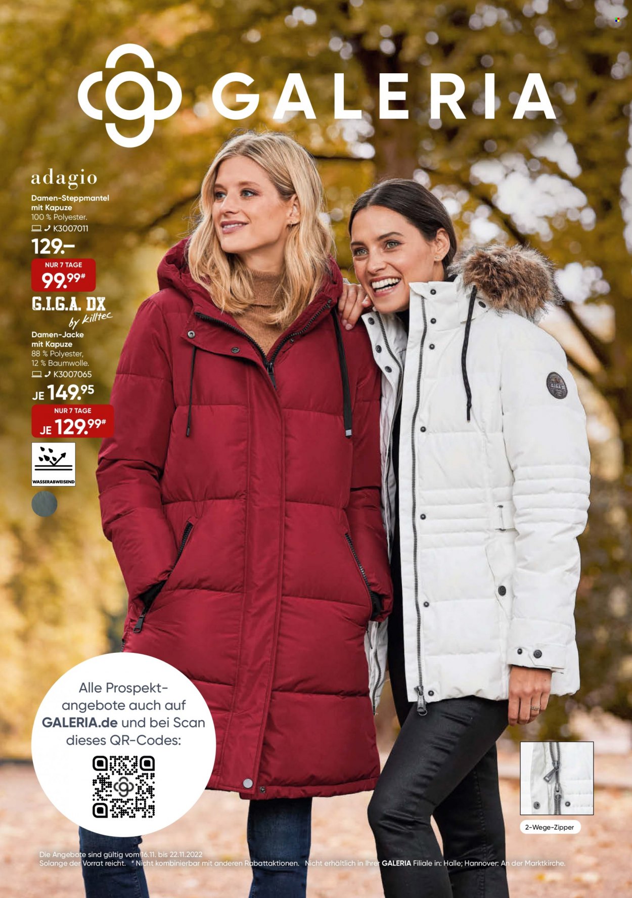 GALERIA Karstadt Kaufhof Prospekte  - 16.11.2022 - 22.11.2022. Seite 1