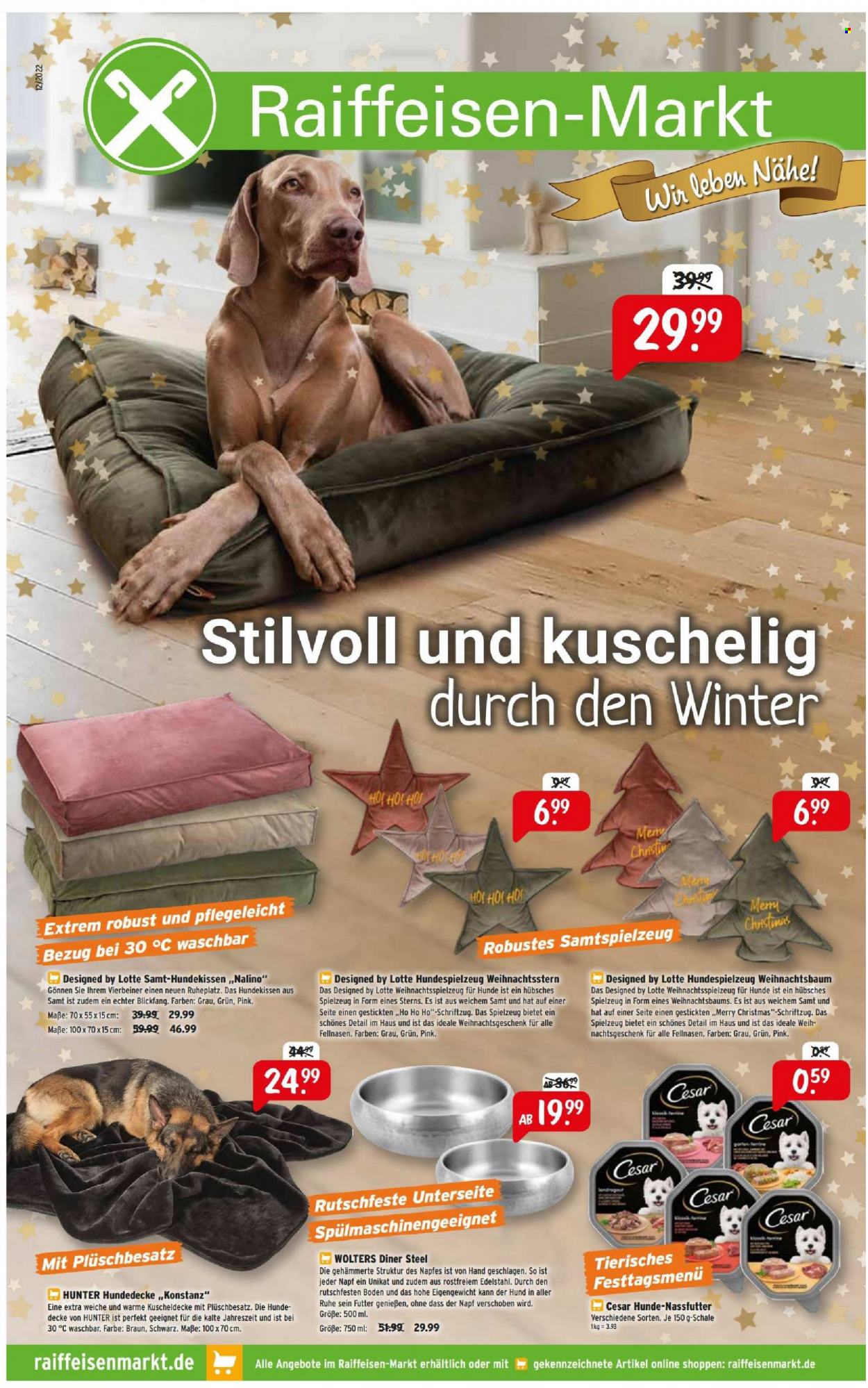 thumbnail - Prospekte Raiffeisen-Markt - 1.12.2022 - 31.12.2022 - Produkte in Aktion - Weihnachtsstern, Weihnachtsbaum, Schriftzug, Spielzeug. Seite 1.