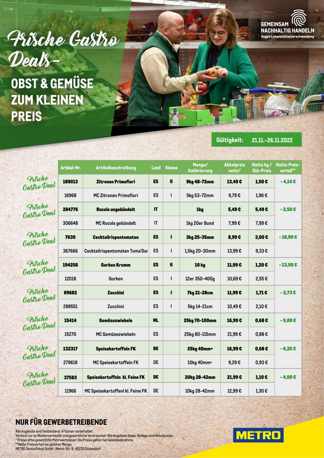 Metro Prospekte  - 21.11.2022 - 26.11.2022. Seite 1