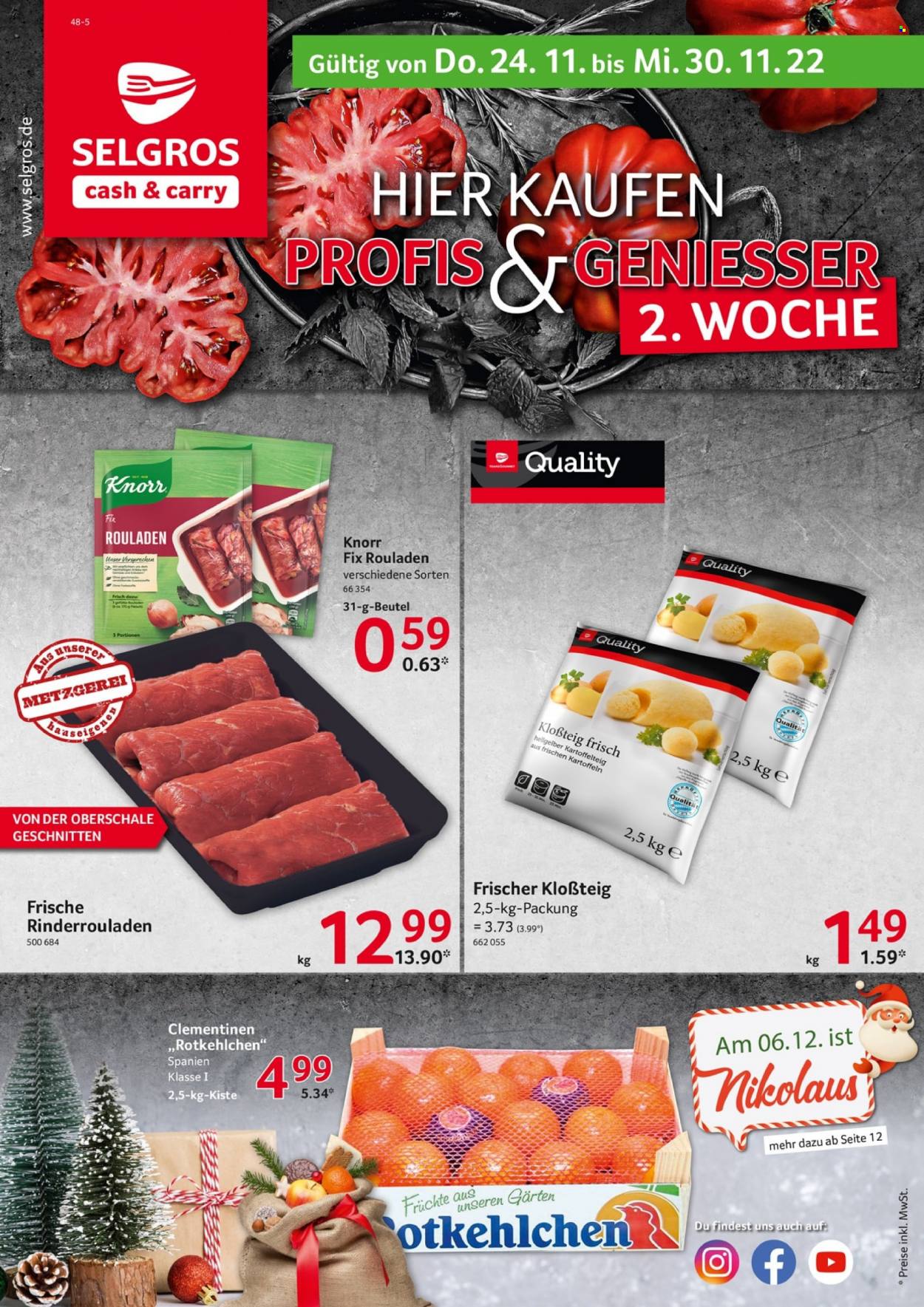 Selgros Prospekte  - 24.11.2022 - 30.11.2022. Seite 1