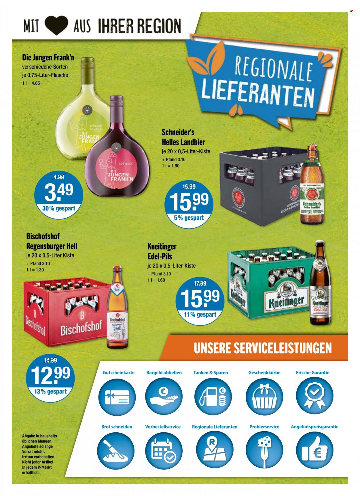 thumbnail - Prospekte V-Markt - 24.11.2022 - 30.11.2022 - Produkte in Aktion - Bier, Alkohol, Brot, Wein, Rotwein. Seite 4.