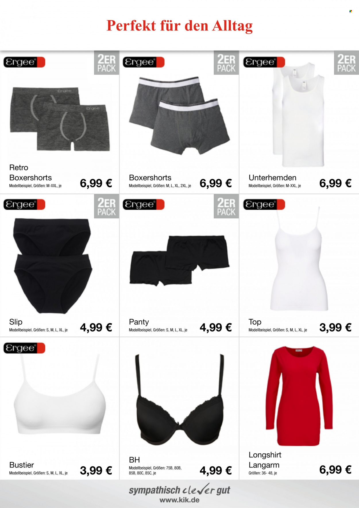 thumbnail - Prospekte Kik - Produkte in Aktion - Ergee, Unterhemd, Slip, Boxer-Shorts, Büstenhalter. Seite 14.
