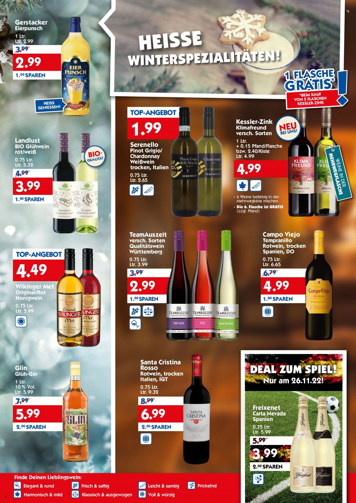 Hol'ab! Getränkemarkt Prospekte  - 21.11.2022 - 26.11.2022. Seite 6