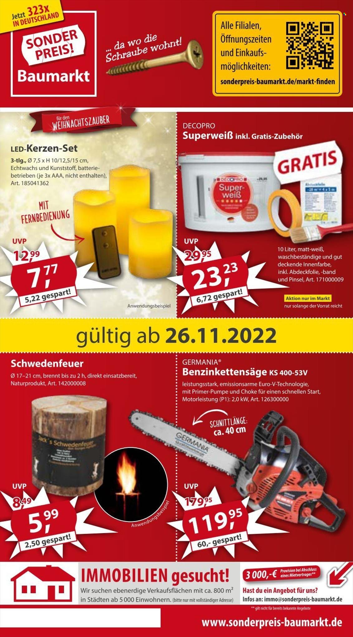 Sonderpreis-Baumarkt Prospekte  - 26.11.2022 - 2.12.2022. Seite 1