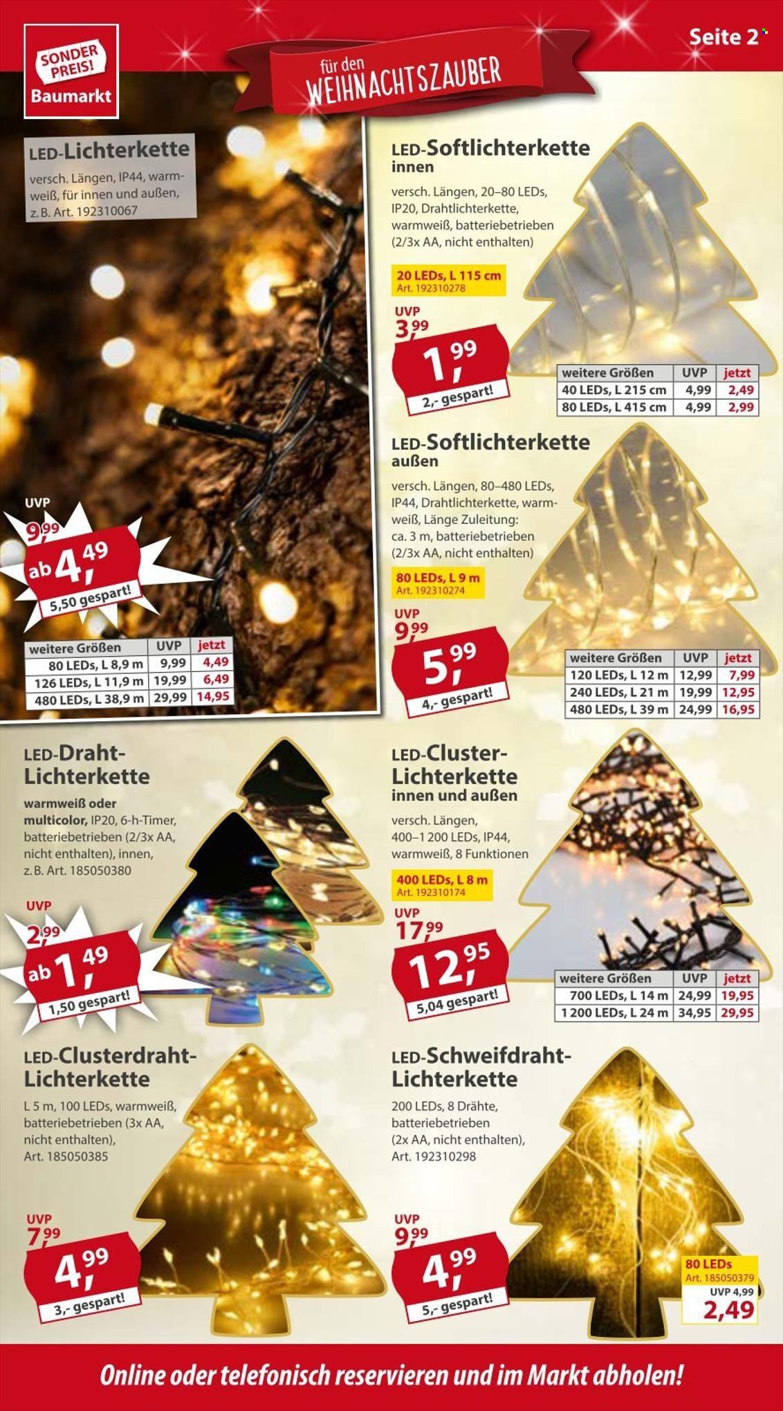 thumbnail - Prospekte Sonderpreis-Baumarkt - 26.11.2022 - 2.12.2022 - Produkte in Aktion - Lichterkette, Draht. Seite 2.