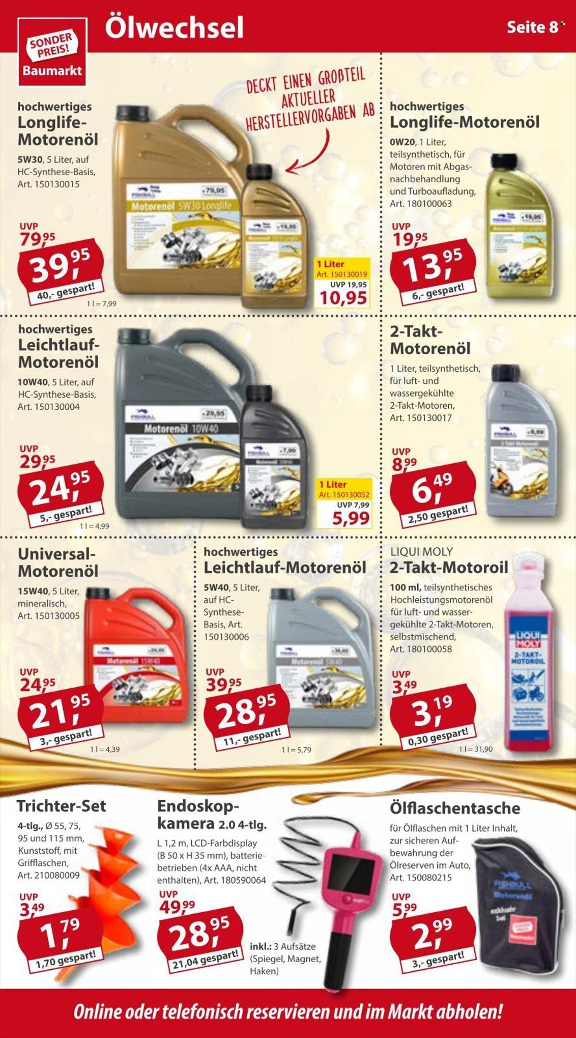thumbnail - Prospekte Sonderpreis-Baumarkt - 26.11.2022 - 2.12.2022 - Produkte in Aktion - Öl, Spiegel, Motorenöl. Seite 8.