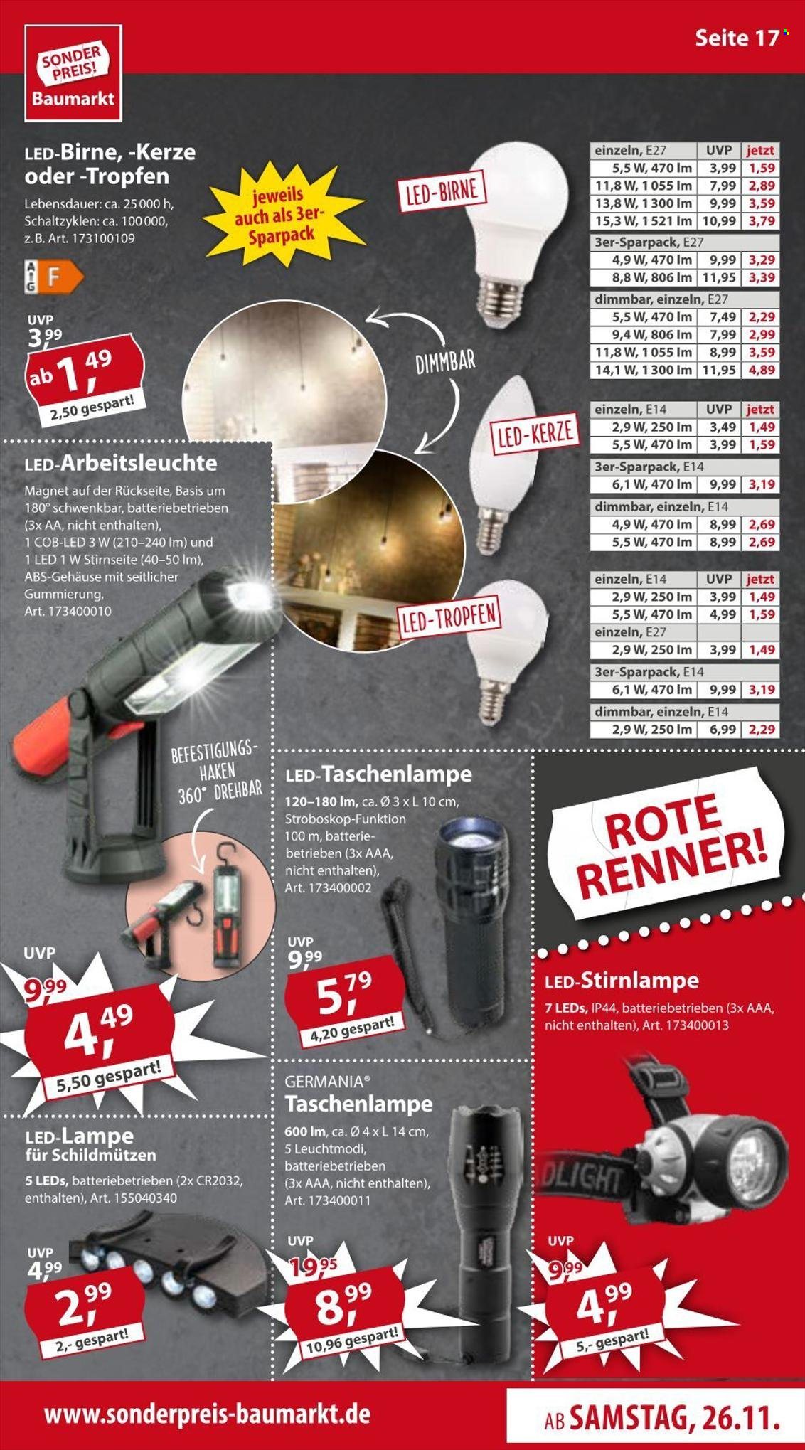 Sonderpreis-Baumarkt Prospekte  - 26.11.2022 - 2.12.2022. Seite 17