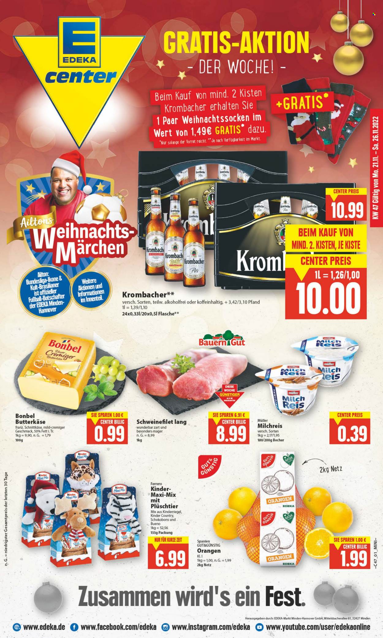 Edeka Prospekte  - 21.11.2022 - 26.11.2022. Seite 1
