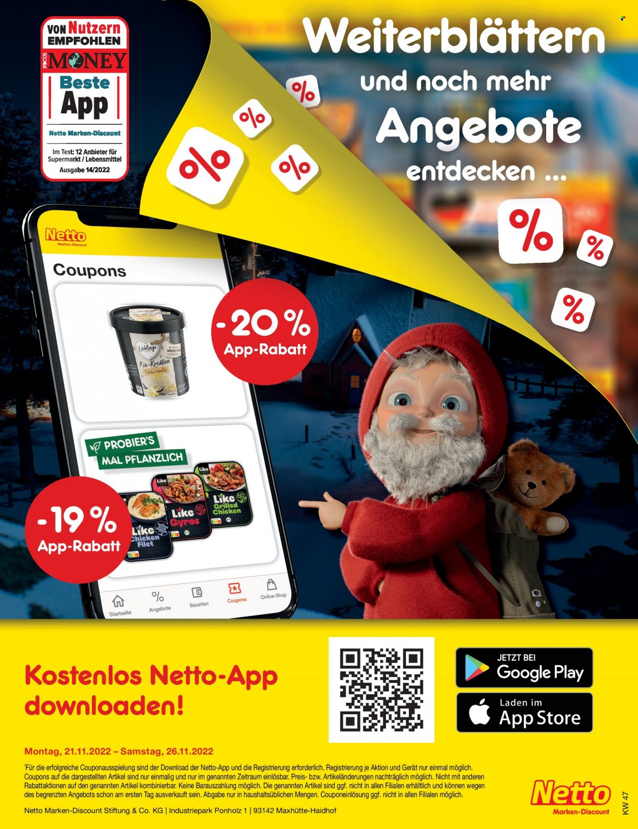 Netto Marken-Discount Prospekte  - 21.11.2022 - 26.11.2022. Seite 43
