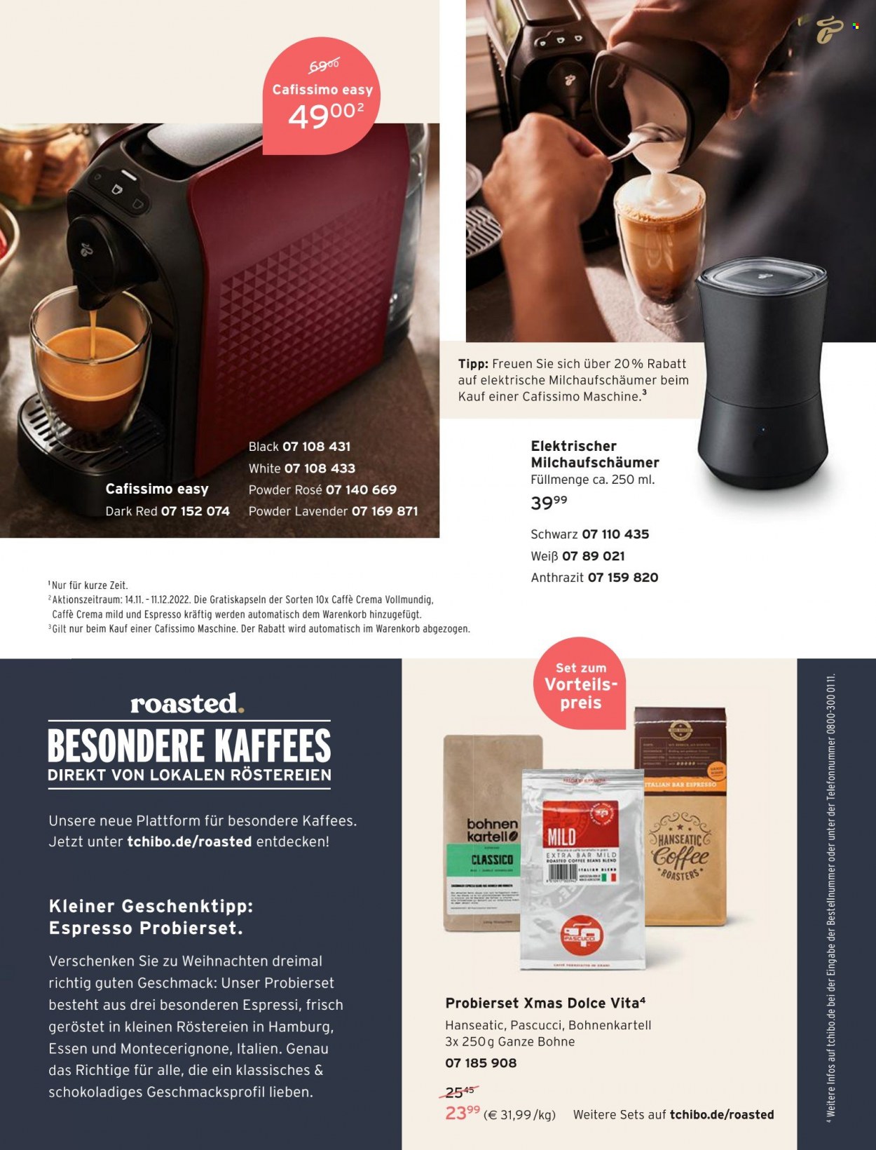 thumbnail - Prospekte Tchibo - Produkte in Aktion - Tchibo, Kaffee, Caffè Crema, Milchaufschäumer. Seite 155.