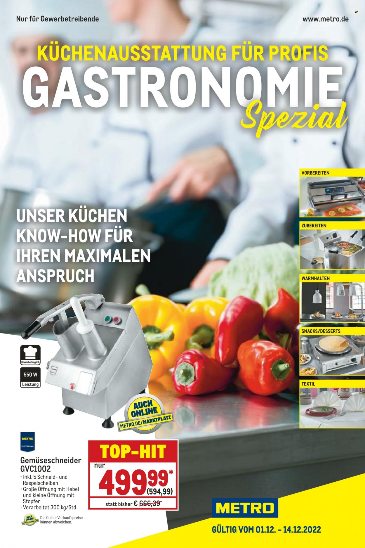 thumbnail - Prospekte Metro - 1.12.2022 - 14.12.2022 - Produkte in Aktion - Küchen. Seite 1.