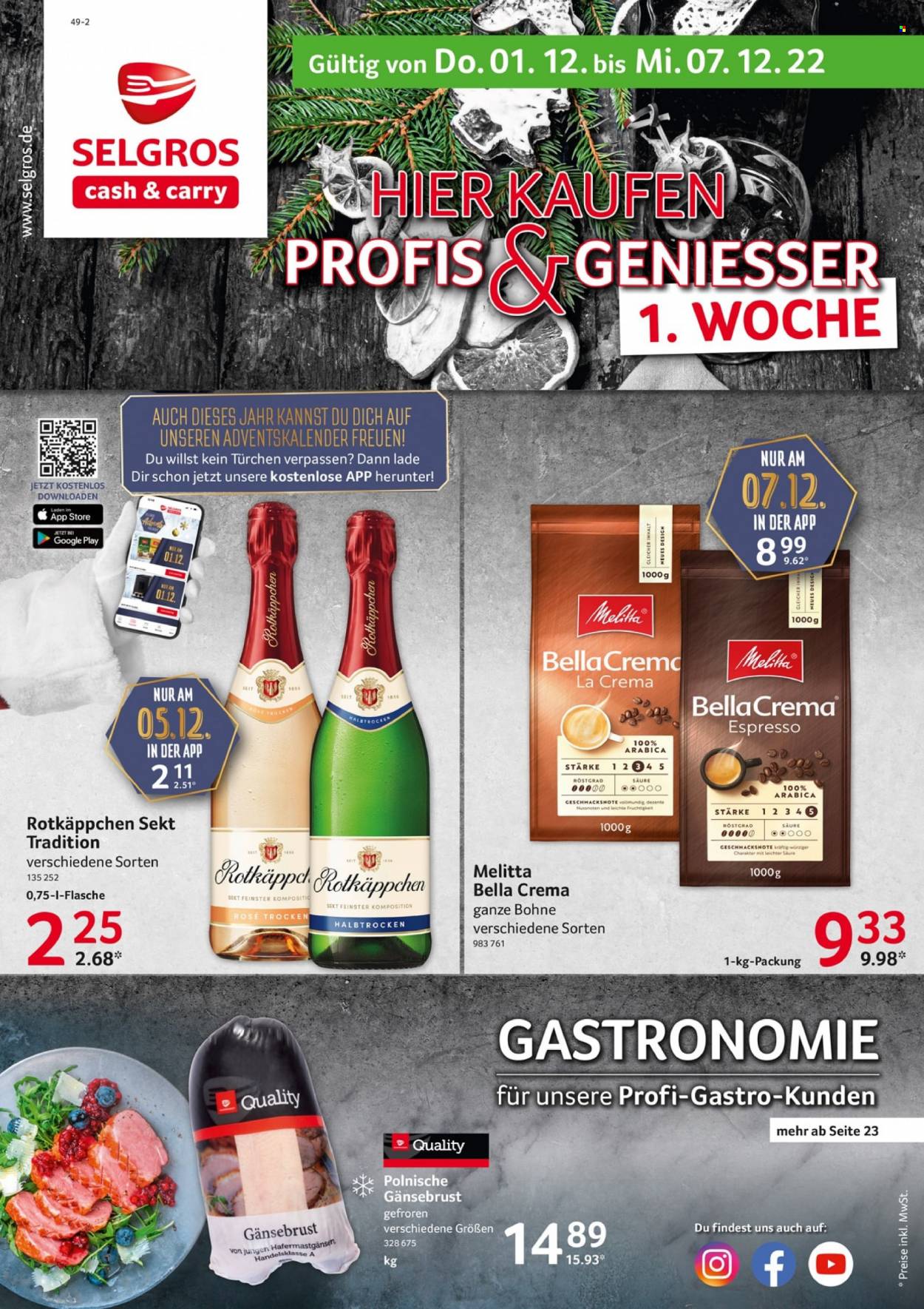 Selgros Prospekte  - 1.12.2022 - 7.12.2022. Seite 1