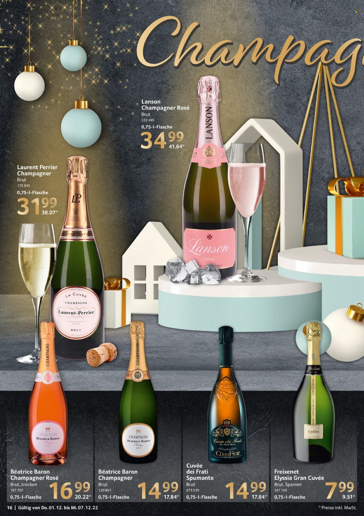 thumbnail - Prospekte Selgros - 1.12.2022 - 7.12.2022 - Produkte in Aktion - Alkohol, Sekt, Vino Spumante, Champagne, Cava, Freixenet. Seite 16.