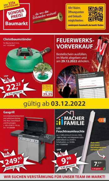 Prospekte Sonderpreis-Baumarkt - 3.12.2022 - 9.12.2022.