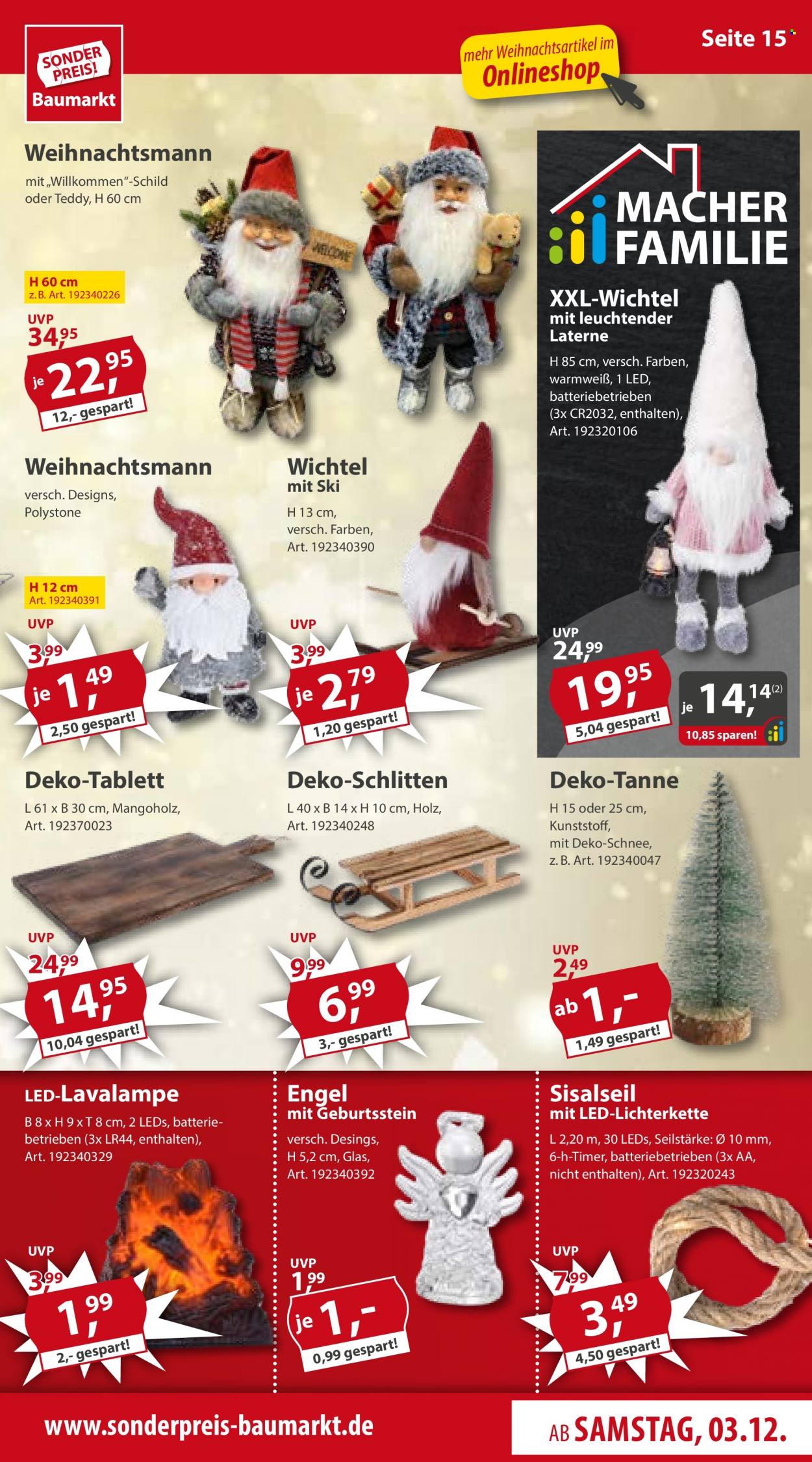 Sonderpreis-Baumarkt Prospekte  - 3.12.2022 - 9.12.2022. Seite 15
