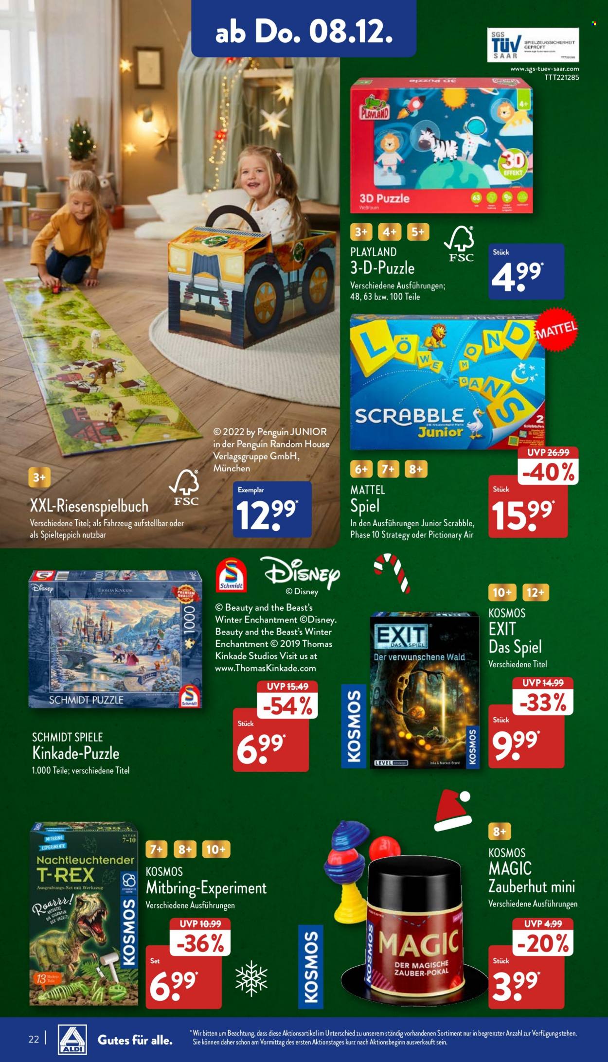 thumbnail - Prospekte ALDI Nord - 5.12.2022 - 10.12.2022 - Produkte in Aktion - Disney, Puzzle, Mattel. Seite 22.