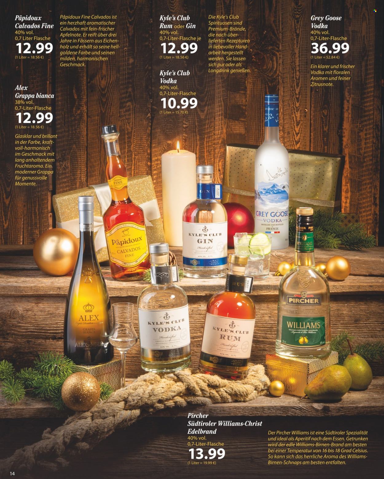 thumbnail - Prospekte famila - 28.11.2022 - 10.12.2022 - Produkte in Aktion - Alkohol, Vodka, Gin, Aperitif, Rum, Grappa. Seite 14.