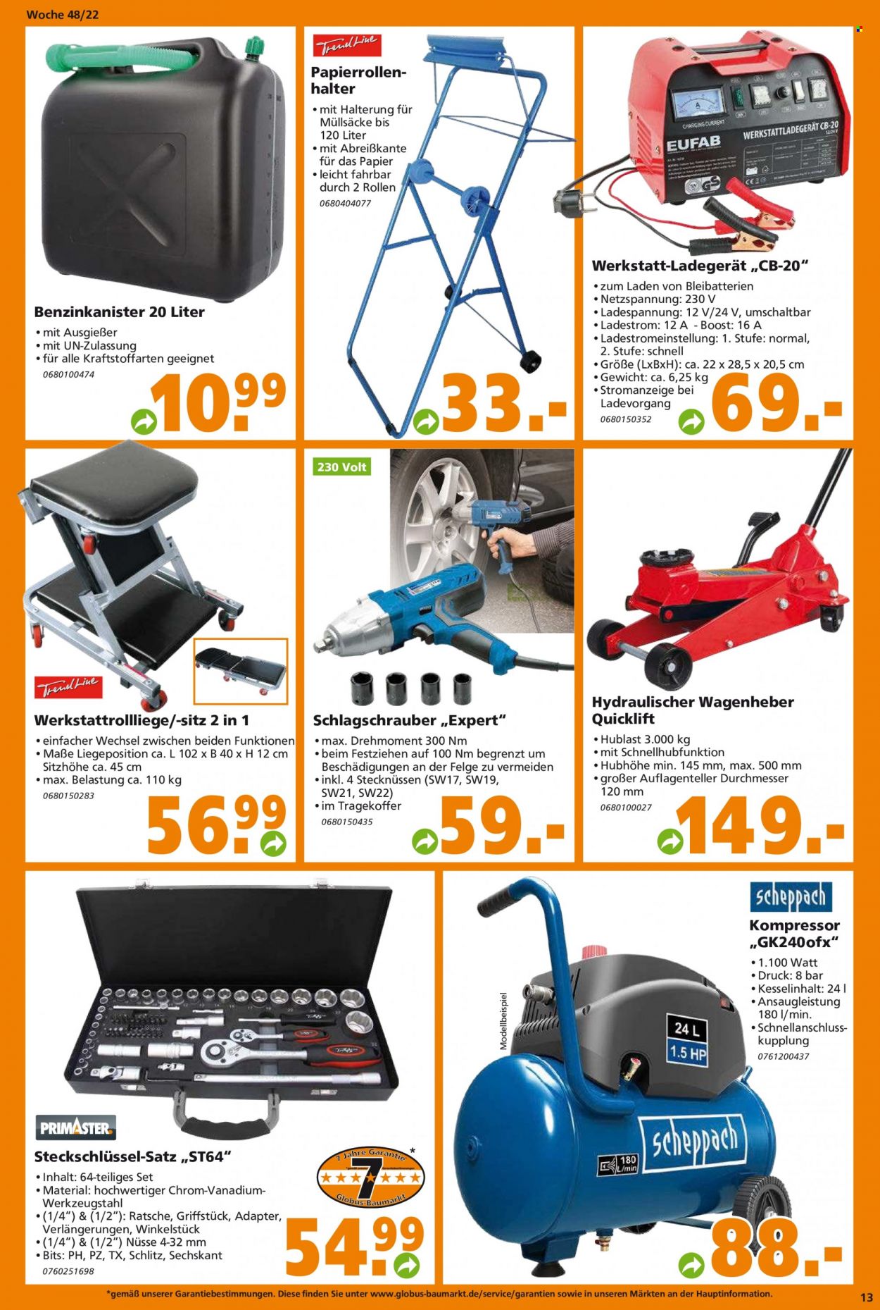 Globus Baumarkt Prospekte  - 28.11.2022 - 3.12.2022. Seite 13