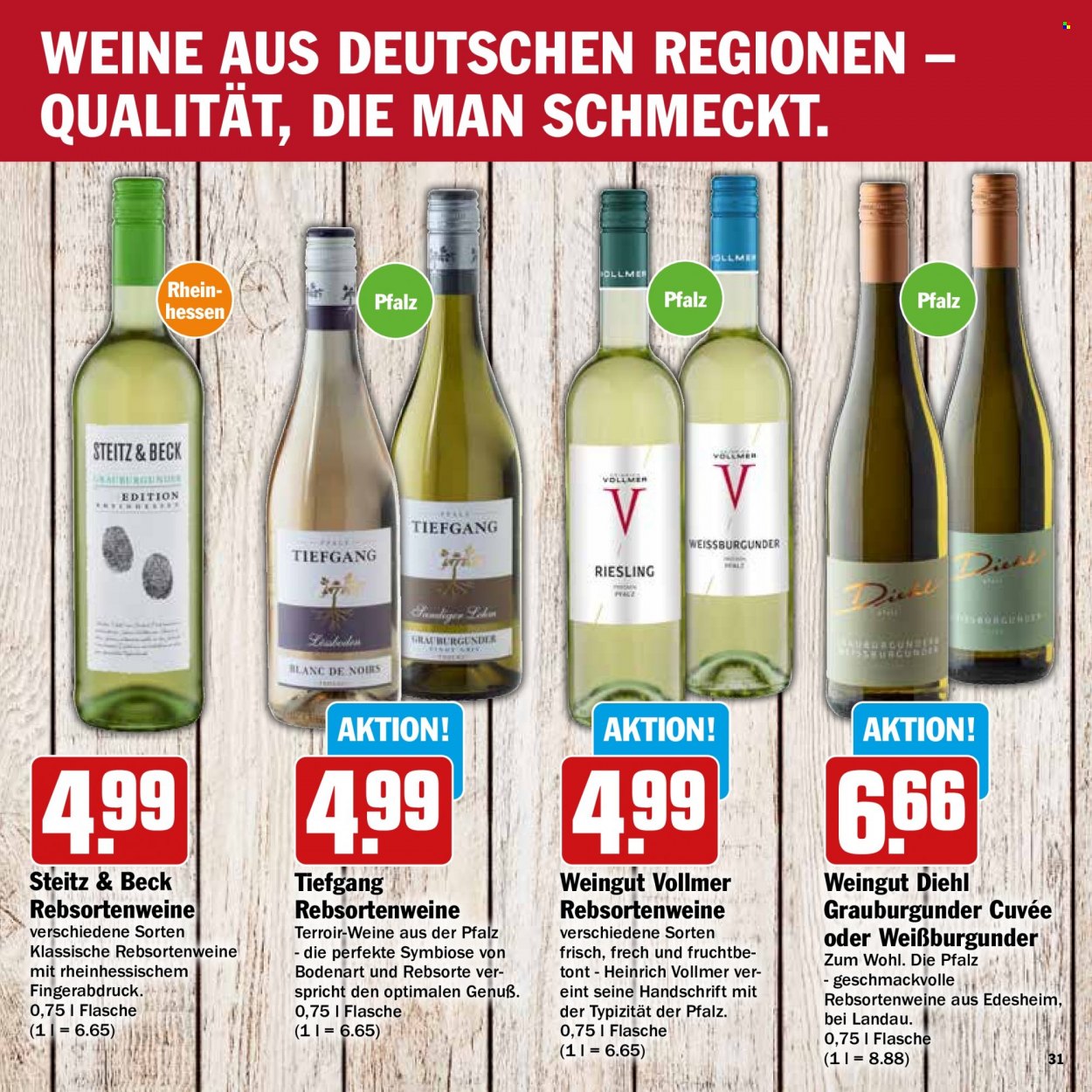 thumbnail - Prospekte Hit - 28.11.2022 - 3.12.2022 - Produkte in Aktion - Wein, Weißwein, Weißburgunder, Grauburgunder. Seite 31.