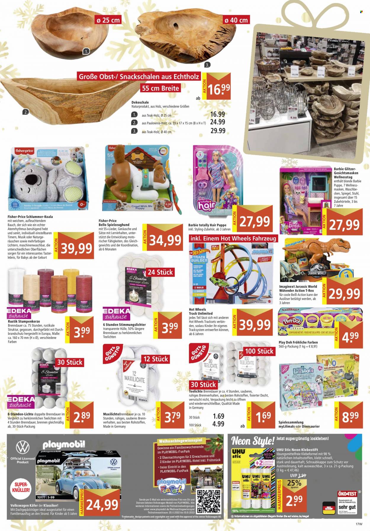 thumbnail - Prospekte Marktkauf - 28.11.2022 - 3.12.2022 - Produkte in Aktion - Käfer, Kleber, Stuhl, Dekoschale, Teelicht, Spiegel, Barbie, Puppe, Play-Doh, Hot Wheels, Playmobil. Seite 17.