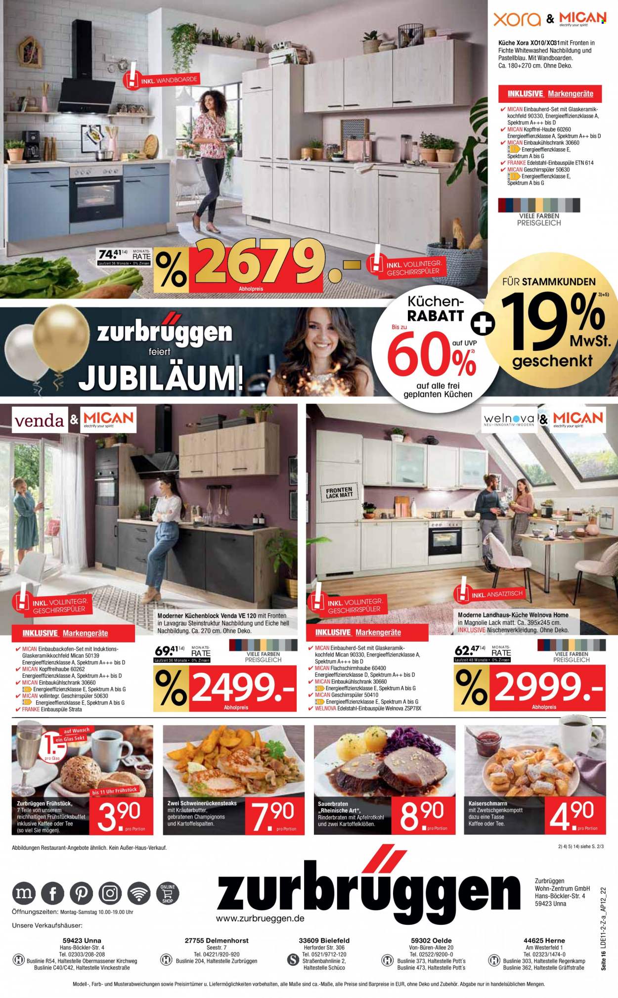 thumbnail - Prospekte Zurbrüggen - 28.11.2022 - 3.12.2022 - Produkte in Aktion - Küchenblock, Küchen. Seite 16.