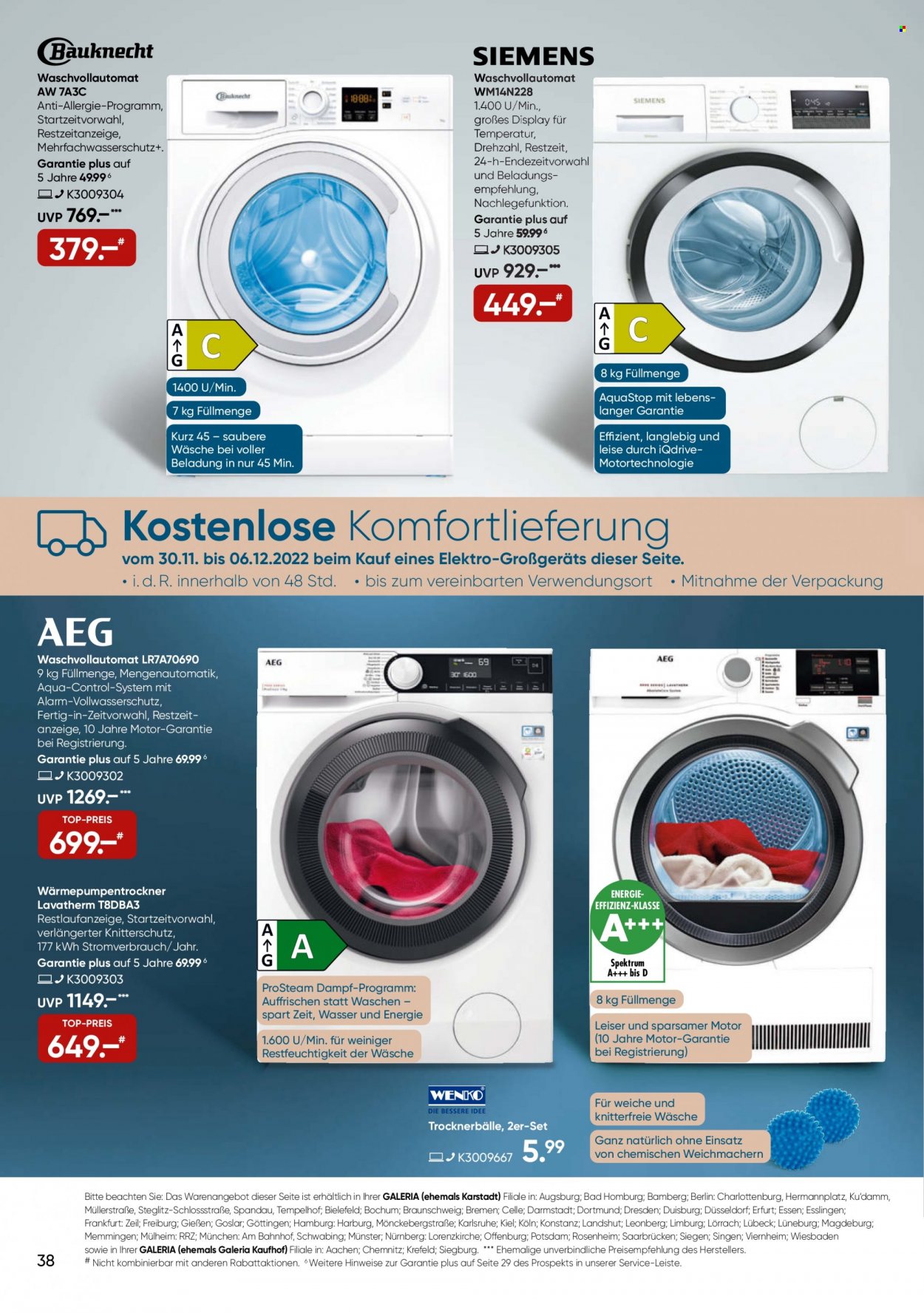 GALERIA Karstadt Kaufhof Prospekte  - 30.11.2022 - 6.12.2022. Seite 38