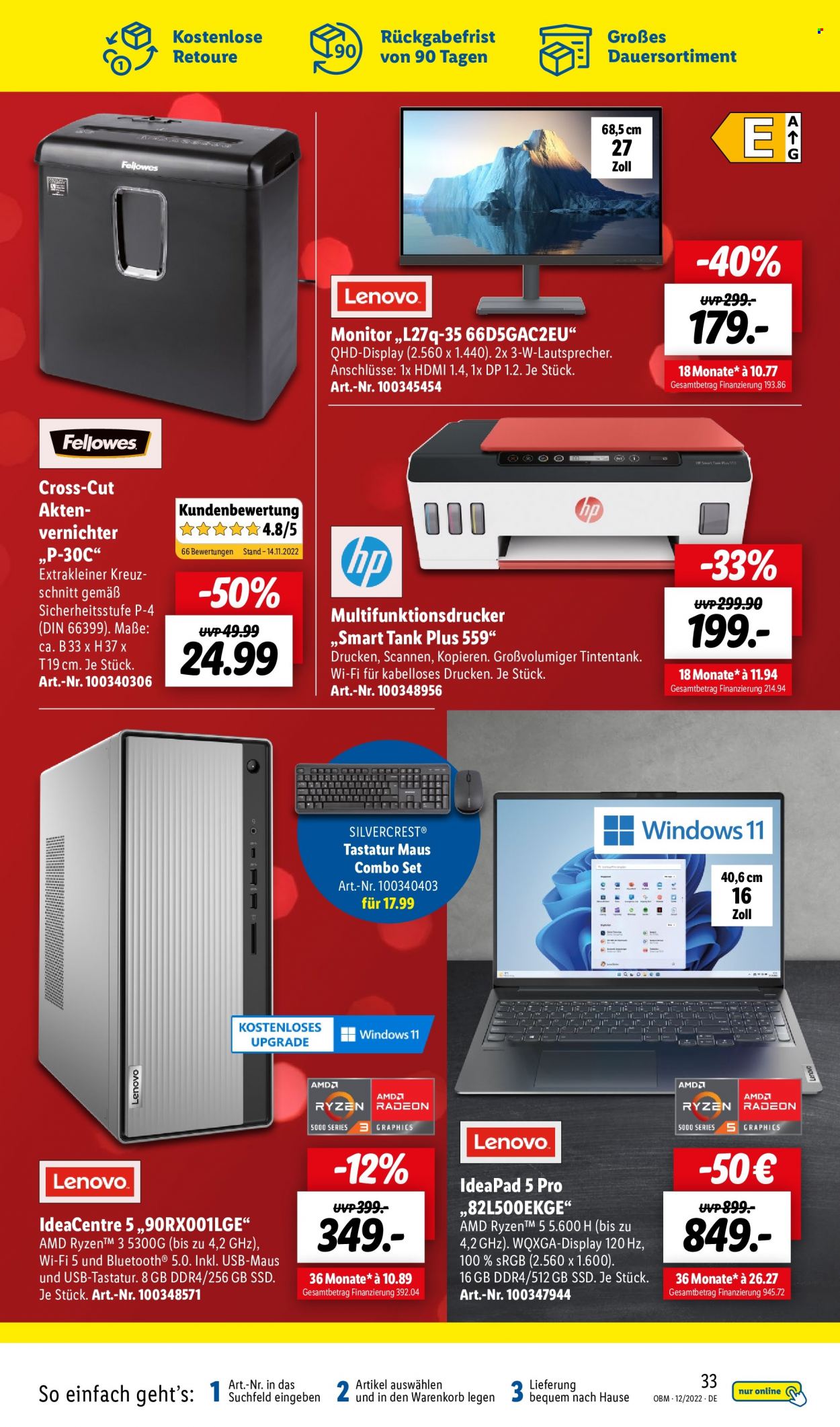 Lidl Prospekte  - 1.12.2022 - 31.12.2022. Seite 33