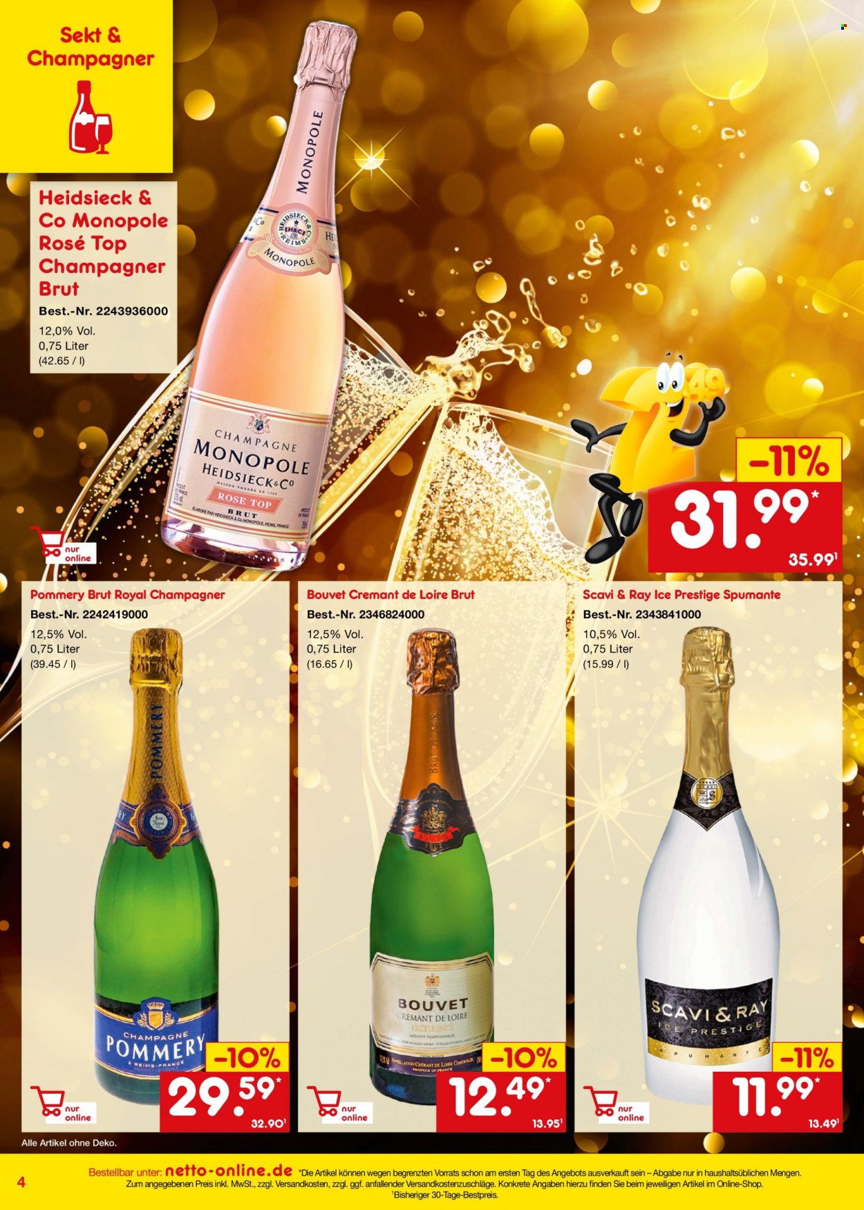 thumbnail - Prospekte Netto Marken-Discount - 1.12.2022 - 31.12.2022 - Produkte in Aktion - Alkohol, Sekt, Crémant de Loire, Vino Spumante, Champagne. Seite 4.