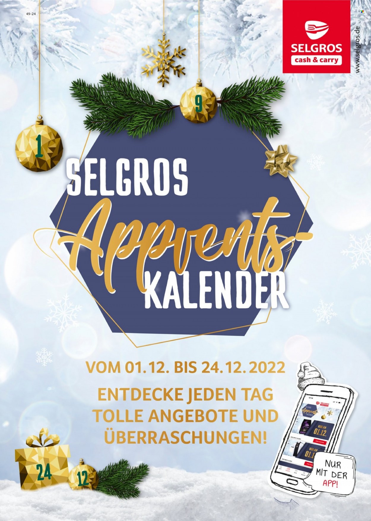 Selgros Prospekte  - 1.12.2022 - 24.12.2022. Seite 1