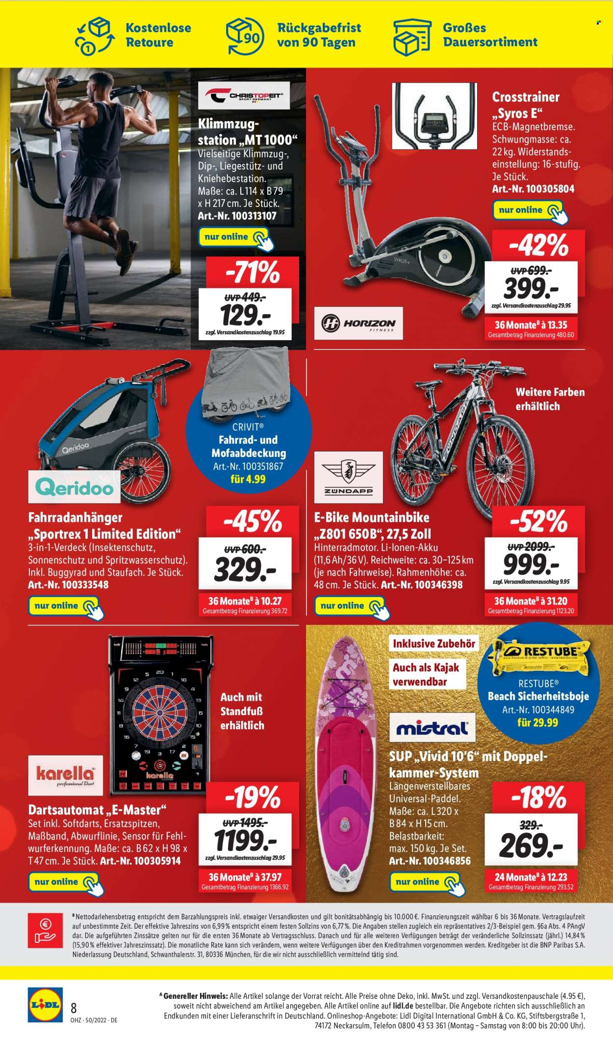 thumbnail - Prospekte Lidl - 12.12.2022 - 18.12.2022 - Produkte in Aktion - Crivit, Bandmaß, E-Bike, Mountainbike, Kajak, Sonnenschutz. Seite 12.