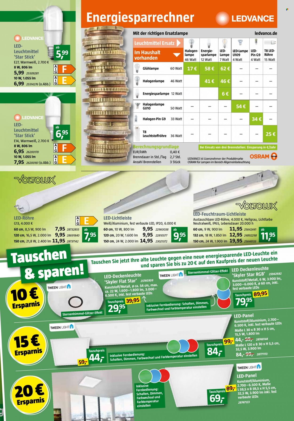 thumbnail - Prospekte Bauhaus - 3.12.2022 - 31.12.2022 - Produkte in Aktion - Osram, Deckenleuchte, Lampe, LED-Deckenleuchte. Seite 39.