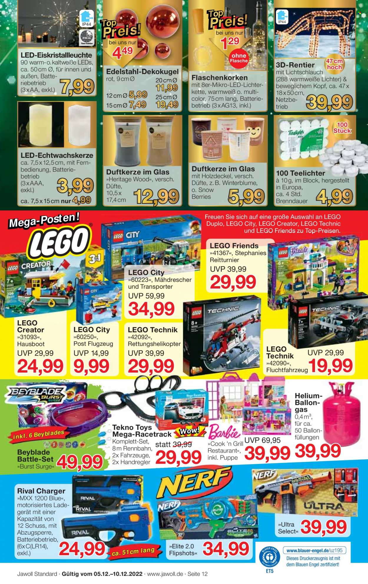 thumbnail - Prospekte Jawoll - 5.12.2022 - 10.12.2022 - Produkte in Aktion - Duftkerze, Lichterkette, Engel, LEGO Technic, Puppe, LEGO City, LEGO Creator, LEGO Duplo, LEGO Friends, Grill. Seite 16.