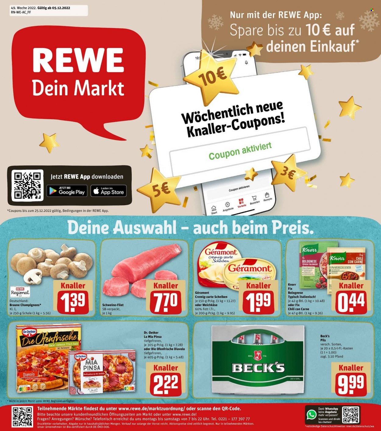REWE Prospekte  - 5.12.2022 - 10.12.2022. Seite 1