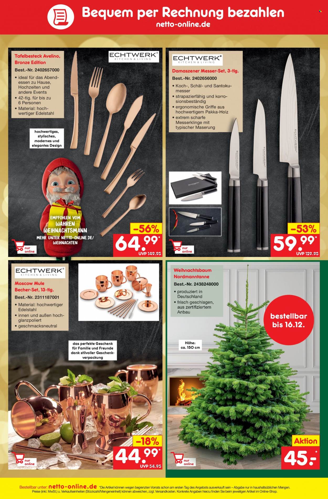 thumbnail - Prospekte Netto Marken-Discount - 5.12.2022 - 10.12.2022 - Produkte in Aktion - Becher, Messer, Weihnachtsbaum, Schal. Seite 47.