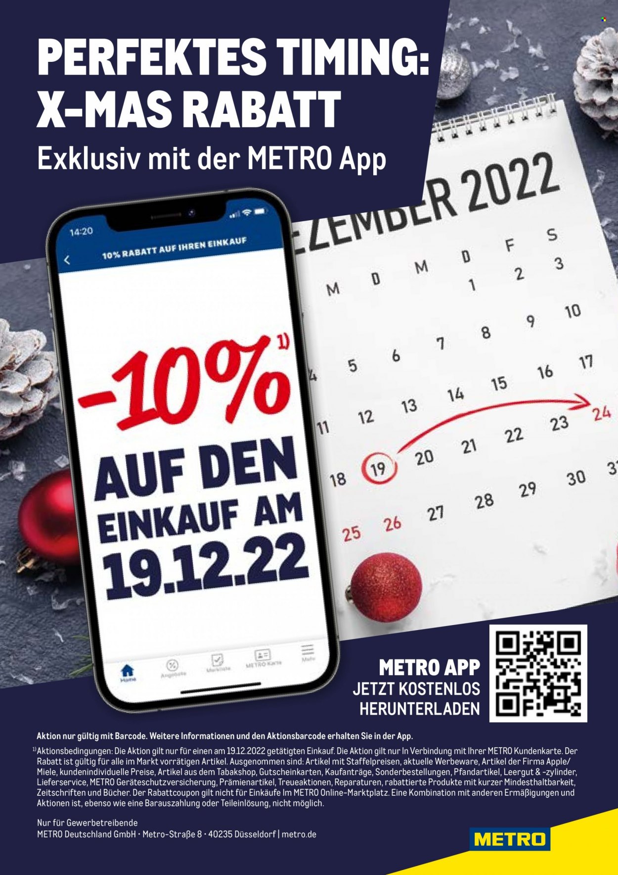Metro Prospekte  - 19.12.2022 - 24.12.2022. Seite 1