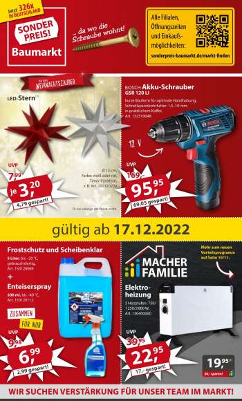 Prospekte Sonderpreis-Baumarkt - 17.12.2022 - 23.12.2022.