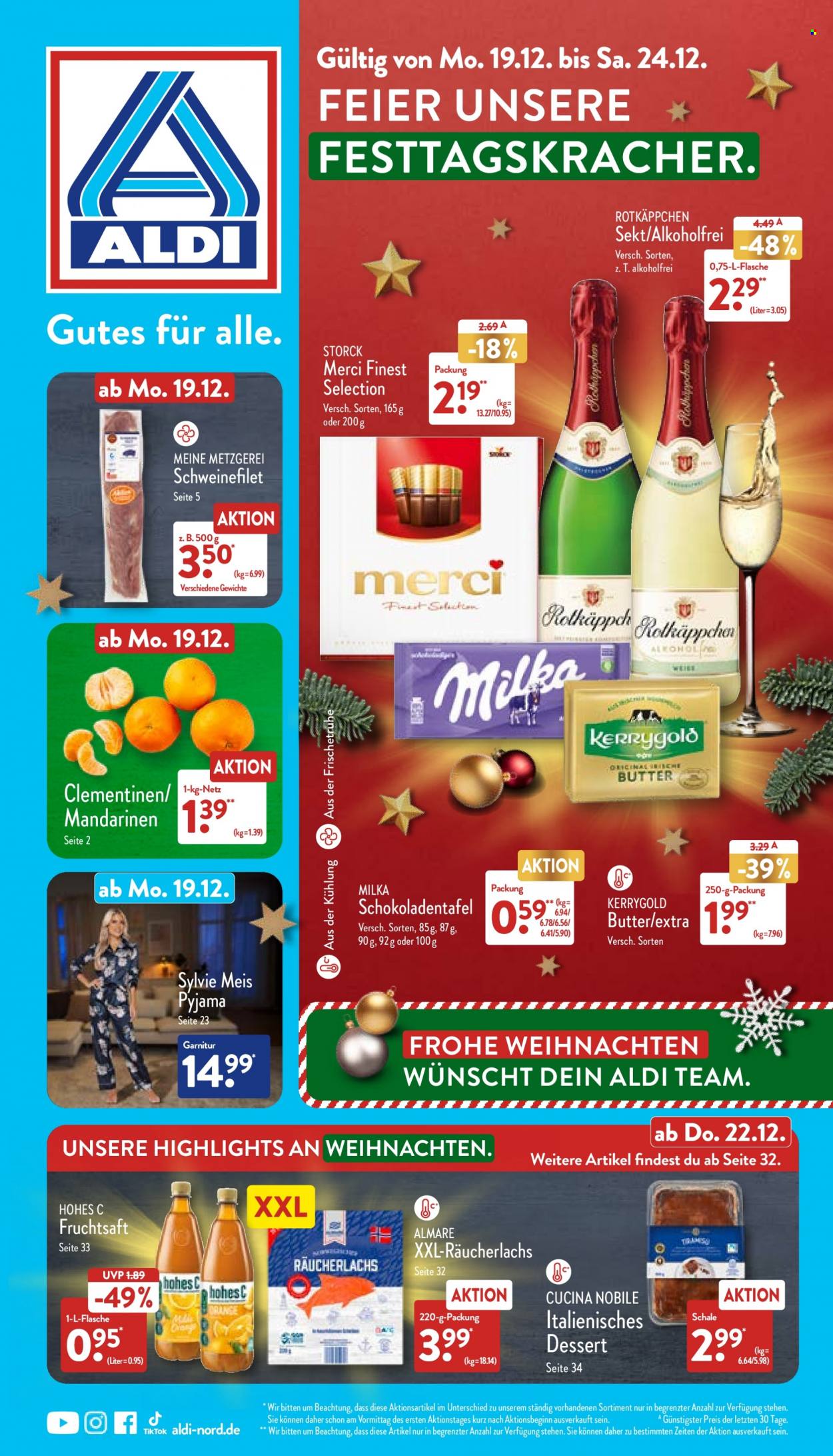 ALDI Nord Prospekte  - 19.12.2022 - 24.12.2022. Seite 1