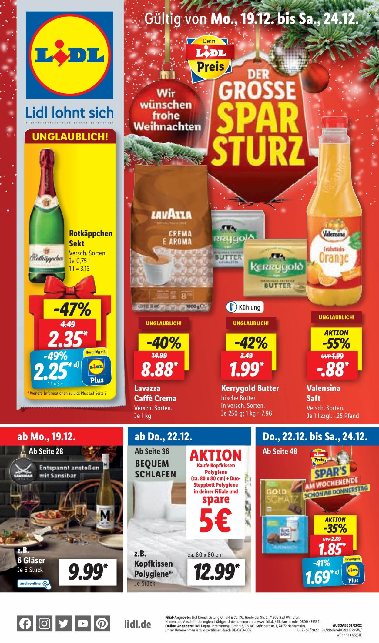 Lidl Prospekte  - 19.12.2022 - 24.12.2022. Seite 1