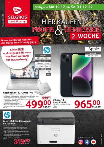 Prospekte Selgros - 19.12.2022 - 31.12.2022.