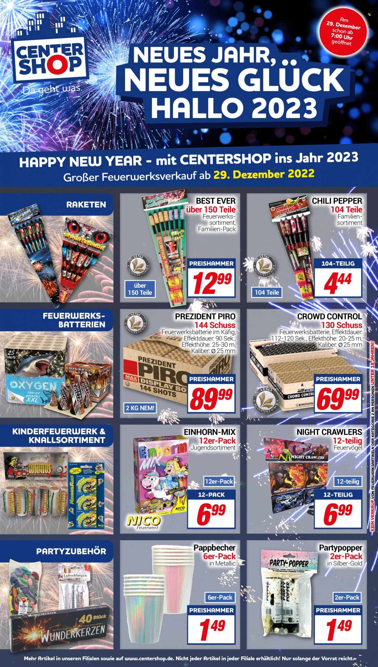 CENTERSHOP Prospekte  - 29.12.2022 - 31.12.2022. Seite 1