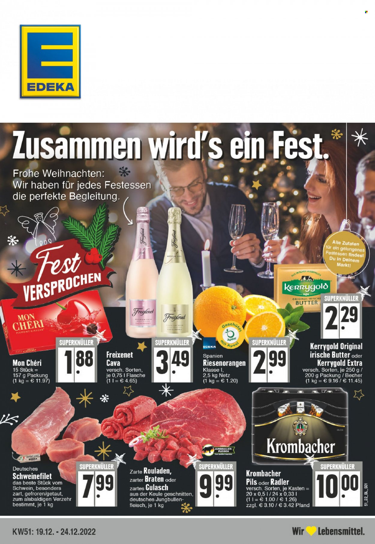 Edeka Prospekte  - 19.12.2022 - 24.12.2022. Seite 1