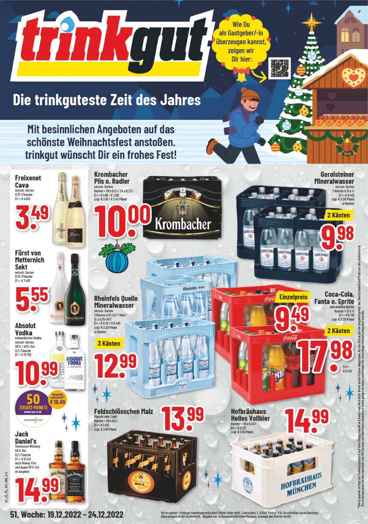 trinkgut Prospekte  - 19.12.2022 - 24.12.2022. Seite 1
