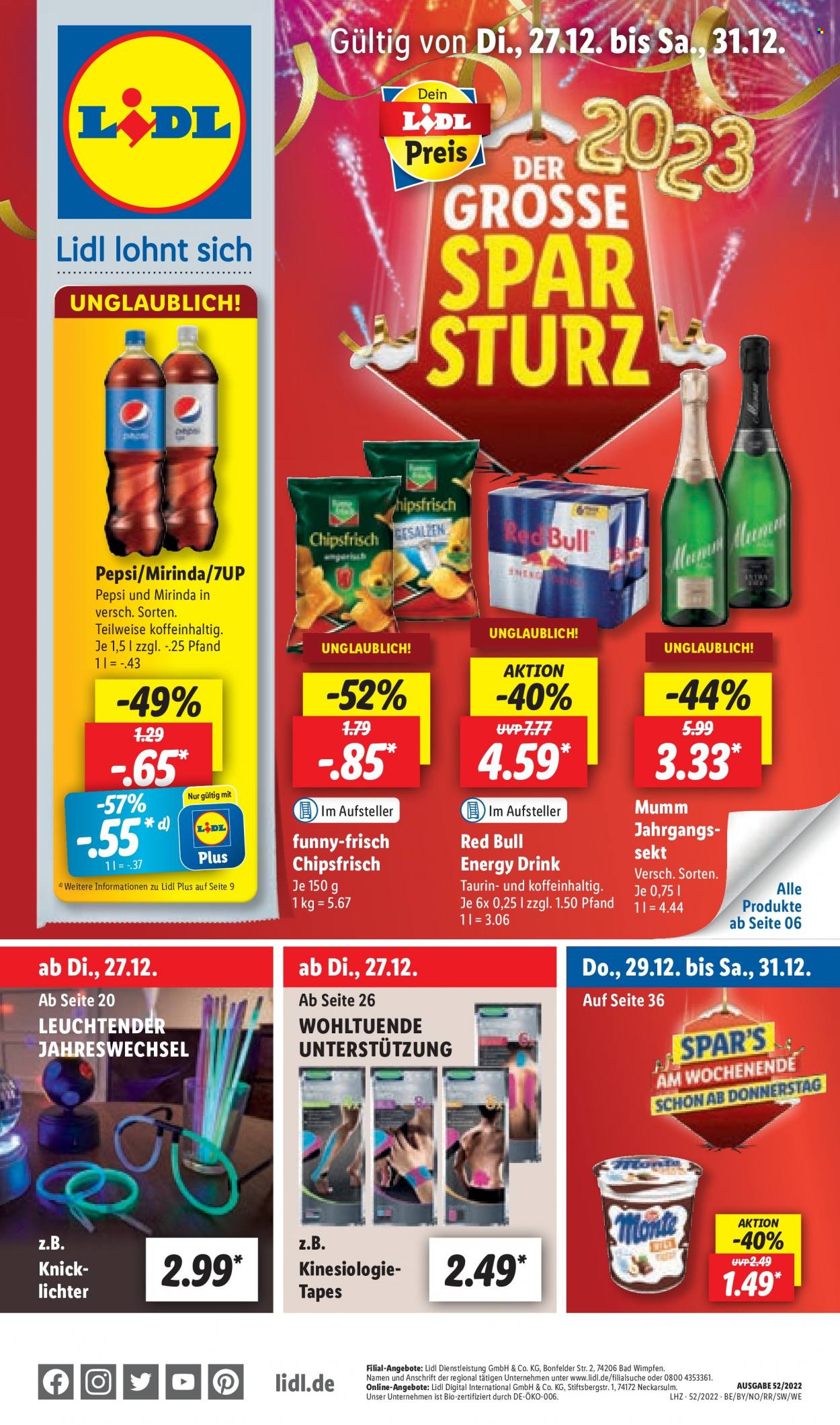 Lidl Prospekte  - 27.12.2022 - 31.12.2022. Seite 1